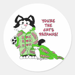 Etiquetas do gato dos desenhos animados do dia das