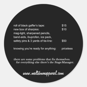 Etiquetas do gerente de palco (redondas)