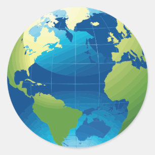 Etiquetas do globo terrestre do continente