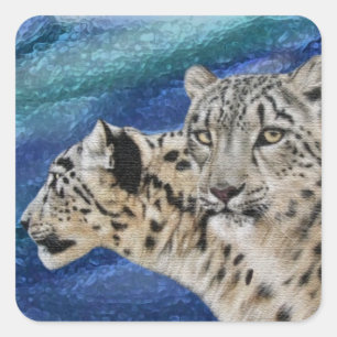 Etiquetas do habitat do leopardo de neve
