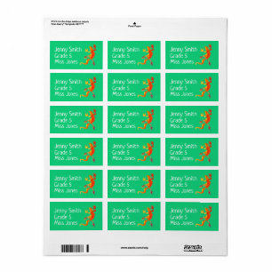 Etiquetas do livro de escola do nome do lagarto do