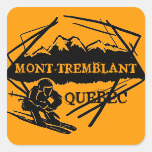 Etiquetas do logotipo do esqui de Mont Tremblant