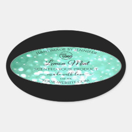 Etiquetas do logotipo Glamorous Teal Sparkle Glitt