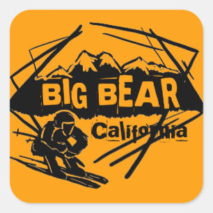 Etiquetas do logotipo laranja do Big Bear Californ