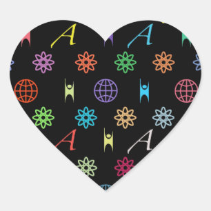 Etiquetas do monograma do ateísmo (no preto)