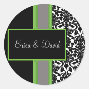 etiquetas do monograma do casamento tema damasco