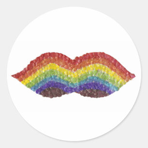 Etiquetas do Moustache do arco-íris