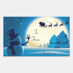 Etiquetas do Natal/boneco de neve, papai noel e