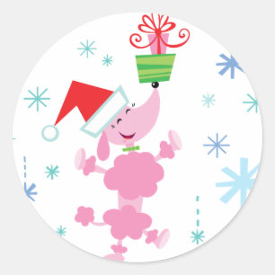 Etiquetas do Natal da caniche