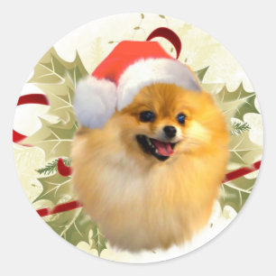 Etiquetas do Natal de Pomeranian