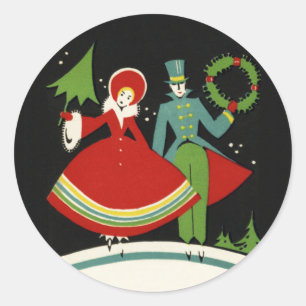 Etiquetas do Natal do art deco do vintage