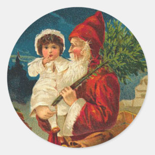 Etiquetas do Natal do papai noel do Victorian