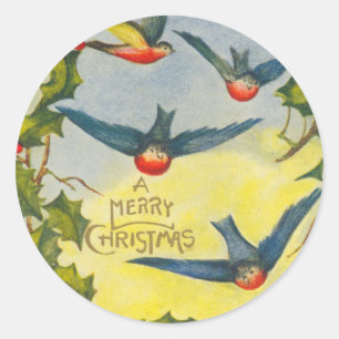 Etiquetas do Natal do pássaro do Victorian