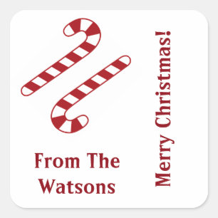 Etiquetas do Natal dos bastões de doces