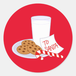 Etiquetas do Natal/leite e biscoitos do papai noel