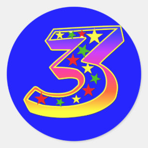Etiquetas do número 3 das estrelas
