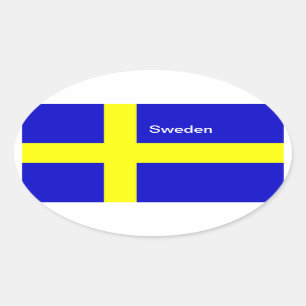 Etiquetas do oval da bandeira da suecia