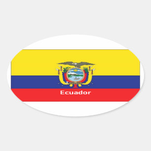 Etiquetas do oval da bandeira de Equador