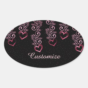 Etiquetas do Oval dos corações da videira do