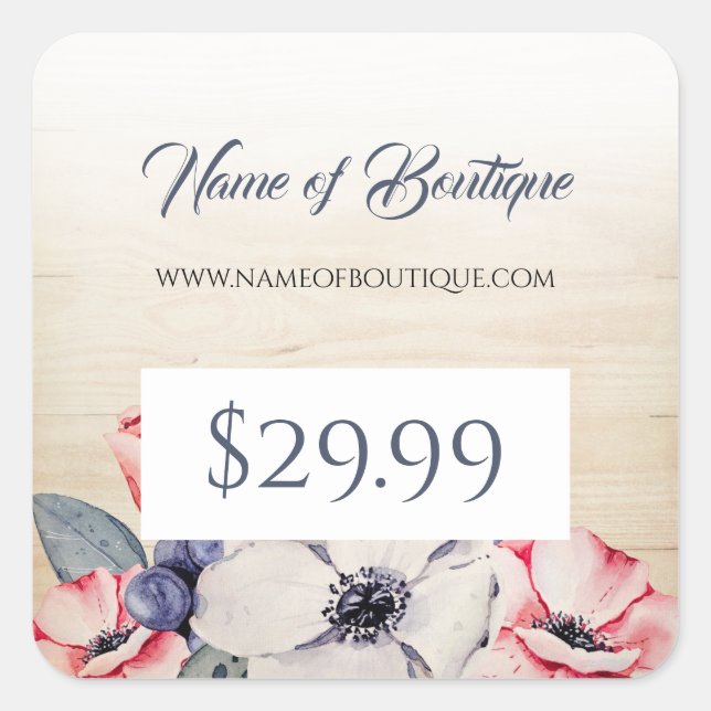 Etiquetas do preço do florete da madeira rustica l (Frente)