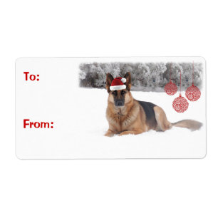 Etiquetas do presente do german shepherd