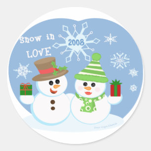 Etiquetas do presente do homem e da mulher da neve