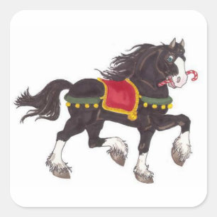 Etiquetas do quadrado do cavalo do Natal