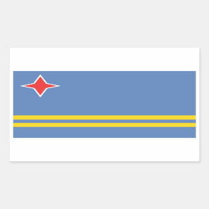 Etiquetas do retângulo da bandeira de Aruba