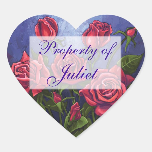 Etiquetas do Rosa vermelha Heart Book (Frente)
