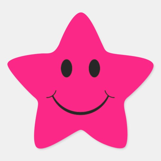 Etiquetas do smiley face da estrela do rosa quente