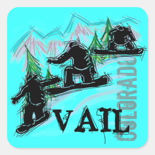 Etiquetas do snowboard de Vail Colorado