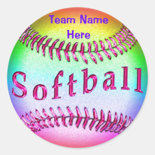 Etiquetas do softball com SEU NOME da EQUIPE