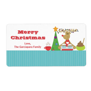 Etiquetas do Tag do presente da rena do Natal