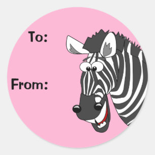 Etiquetas do Tag do presente do rosa da zebra dos