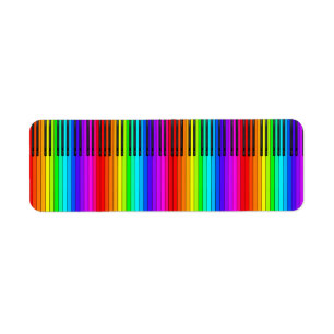 Etiquetas do teclado de piano do arco-íris
