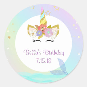 Etiquetas do unicórnio da sereia