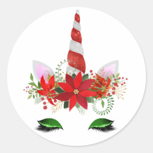 Etiquetas do unicórnio do Natal