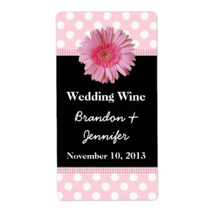 Etiquetas do vinho da margarida cor-de-rosa à mod