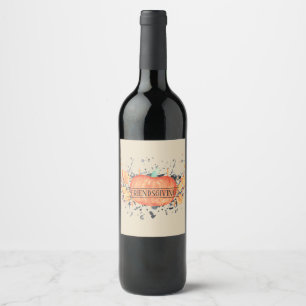Etiquetas do vinho de Friendsgiving da abóbora da