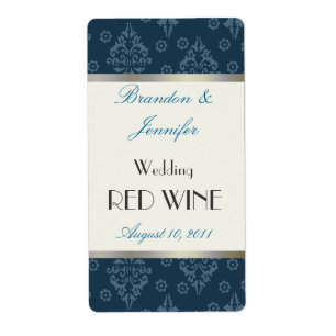 Etiquetas do vinho do casamento tema damasco da