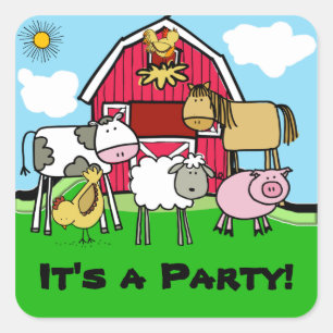 Etiquetas dos animais de fazenda da galinha do