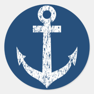 Etiquetas dos azuis marinhos com ícone da âncora