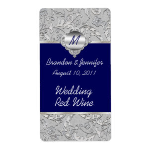 Etiquetas dos azuis marinhos reais e do casamento