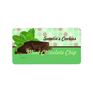 Etiquetas dos pedaços de chocolate da hortelã