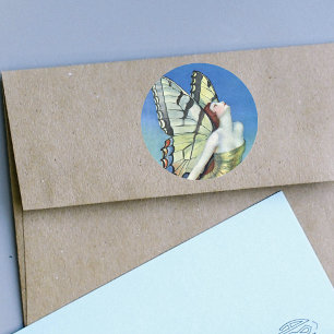 Etiquetas douradas da fada da borboleta