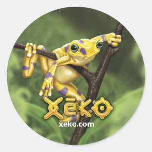 Etiquetas douradas do sapo de Xeko