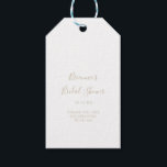 Etiquetas Douradas e simples de presentes de Chá d<br><div class="desc">Estas simples etiquetas de presentes de chá de panela minimalistas de ouro são perfeitas para um chá de casamento moderno. O design simples e elegante apresenta a tipografia clássica e de rico em ouro.</div>