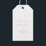 Etiquetas Douradas e simples de presentes de Chá d<br><div class="desc">Estas simples etiquetas de presentes de chá de panela minimalistas de ouro são perfeitas para um chá de casamento moderno. O design simples e elegante apresenta a tipografia clássica e de rico em ouro.</div>