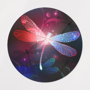 Etiquetas Dragonfly vermelha
