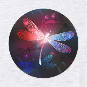 Etiquetas Dragonfly vermelha